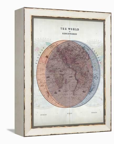 Venn Diagram of Humans - 1873, The World in Hemispheres Map-null-Framed Premier Image Canvas