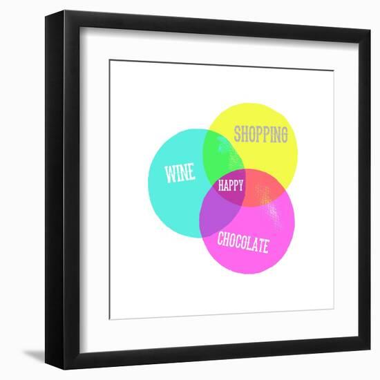 Venn Happy Diagram-Bella Dos Santos-Framed Art Print