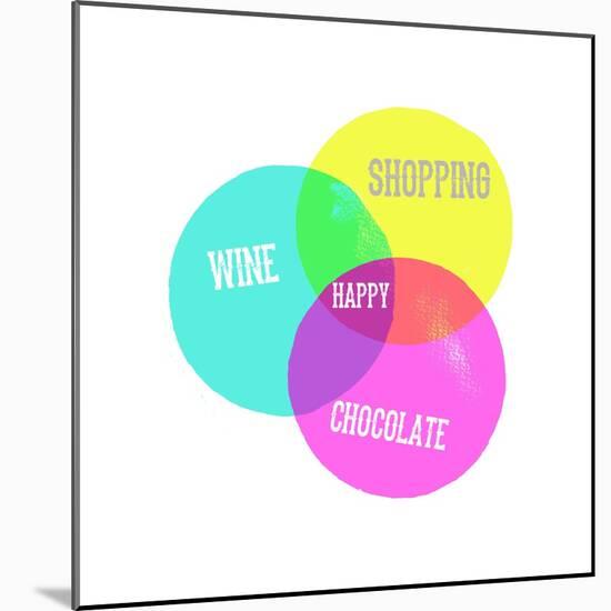 Venn Happy Diagram-Bella Dos Santos-Mounted Art Print