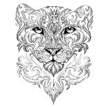 Tattoo, Graphics Head of A Lion with A Mane-Vensk-Framed Art Print