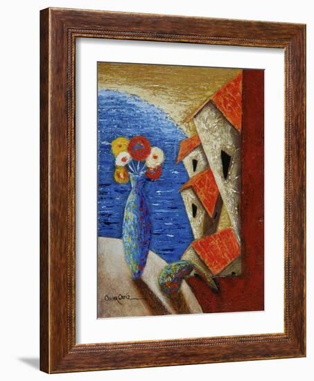 Ventana Al Mar-Oscar Ortiz-Framed Giclee Print