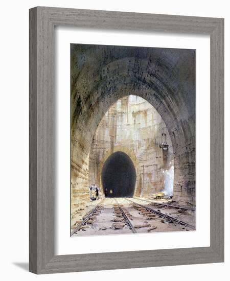 Ventilation Shaft in Kilsby Tunnel, Northamptonshire, London and Birmingham Railway, 1839-John Cooke Bourne-Framed Giclee Print