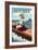 Ventnor, New Jersey - Boating Pinup Girl-Lantern Press-Framed Premium Giclee Print