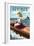 Ventnor, New Jersey - Boating Pinup Girl-Lantern Press-Framed Premium Giclee Print