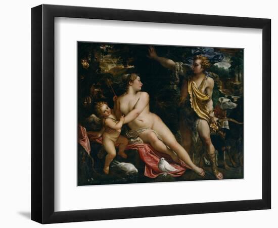 Venus, Adonis and Cupid, C.1590-Annibale Carracci-Framed Giclee Print