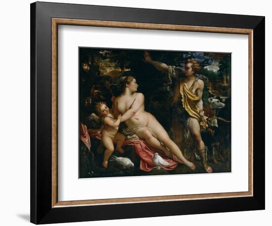 Venus, Adonis and Cupid, C.1590-Annibale Carracci-Framed Giclee Print