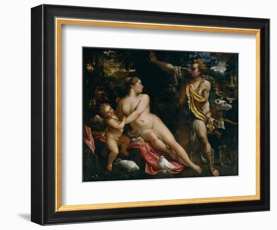 Venus, Adonis and Cupid, C.1590-Annibale Carracci-Framed Giclee Print