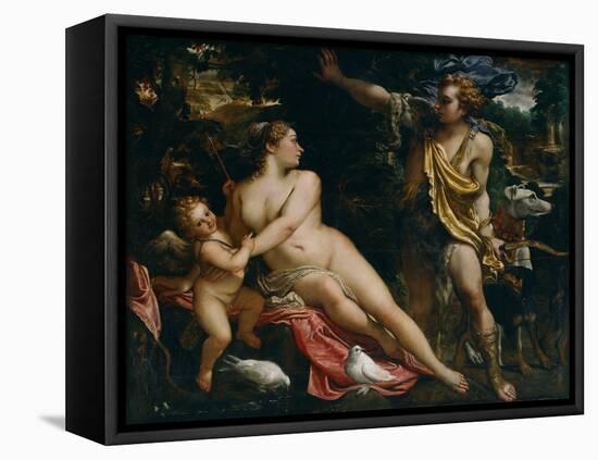 Venus, Adonis and Cupid, C.1590-Annibale Carracci-Framed Premier Image Canvas