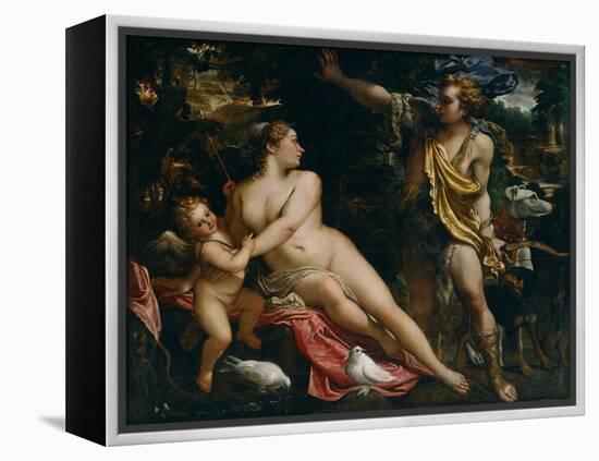 Venus, Adonis and Cupid, C.1590-Annibale Carracci-Framed Premier Image Canvas