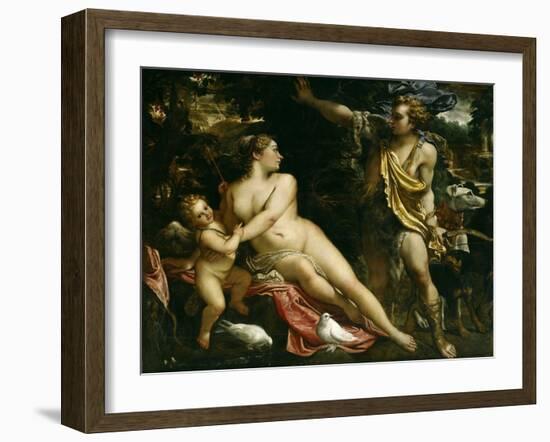 Venus, Adonis and Cupid, Ca. 1590-Annibale Carracci-Framed Giclee Print