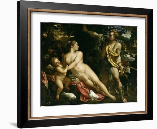 Venus, Adonis and Cupid, Ca. 1590-Annibale Carracci-Framed Giclee Print