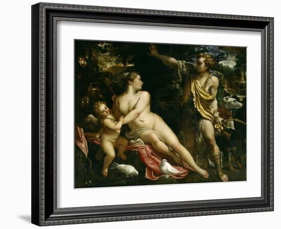 Venus, Adonis and Cupid, Ca. 1590-Annibale Carracci-Framed Giclee Print