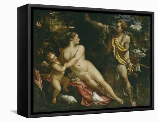 Venus, Adonis and Cupid-Annibale Carracci-Framed Premier Image Canvas