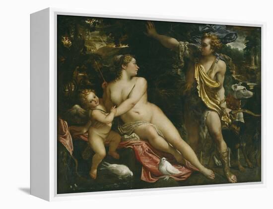 Venus, Adonis and Cupid-Annibale Carracci-Framed Premier Image Canvas