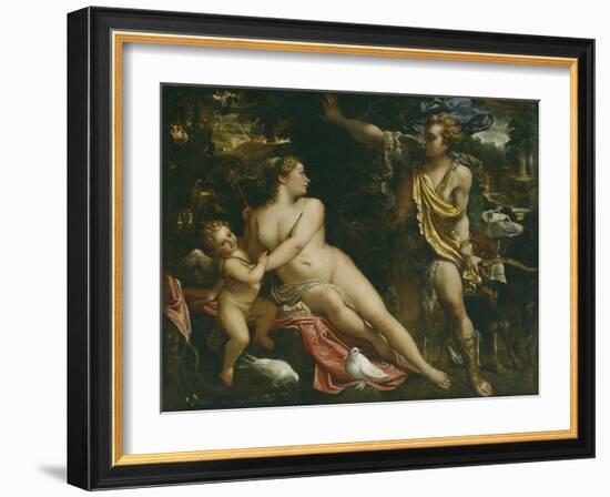 Venus, Adonis and Cupid-Annibale Carracci-Framed Giclee Print