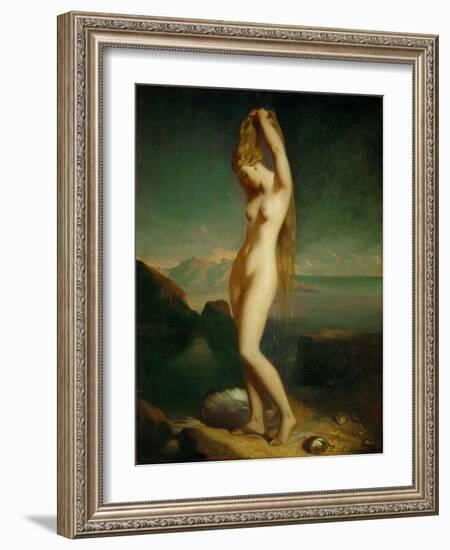 Venus Anadyomene, 1838, Salon 1839 Canvas 65.5 x 55 cm R.F. 2262.-Theodore Chasseriau-Framed Giclee Print