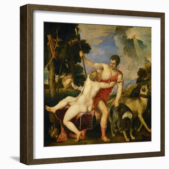 Venus and Adonis, 1553-Titian (Tiziano Vecelli)-Framed Giclee Print