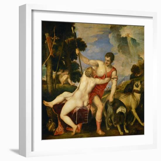 Venus and Adonis, 1553-Titian (Tiziano Vecelli)-Framed Giclee Print