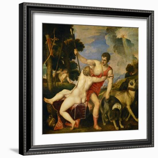 Venus and Adonis, 1553-Titian (Tiziano Vecelli)-Framed Giclee Print