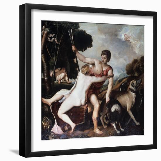 Venus and Adonis, 1553-Titian (Tiziano Vecelli)-Framed Giclee Print