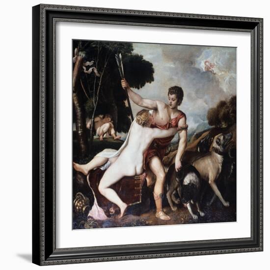 Venus and Adonis, 1553-Titian (Tiziano Vecelli)-Framed Giclee Print