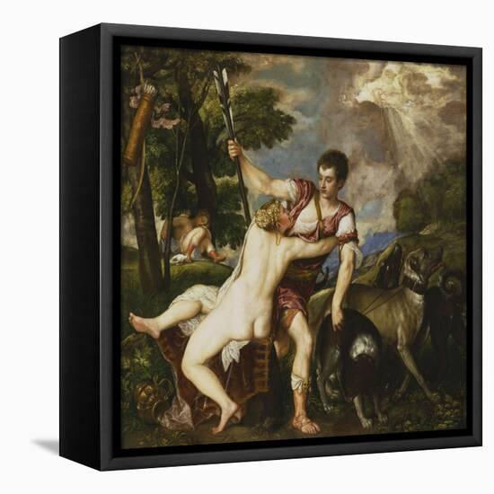 Venus and Adonis, 1554-Titian (Tiziano Vecelli)-Framed Premier Image Canvas