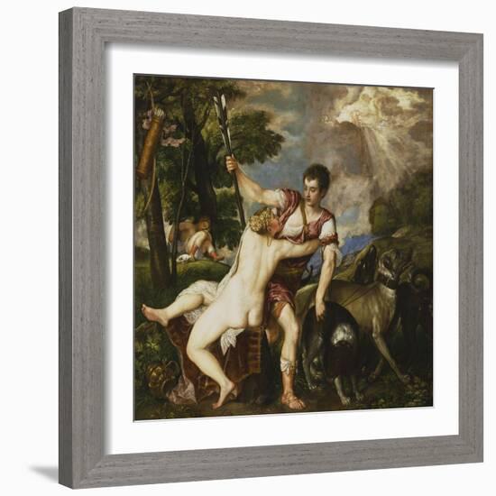 Venus and Adonis, 1554-Titian (Tiziano Vecelli)-Framed Giclee Print