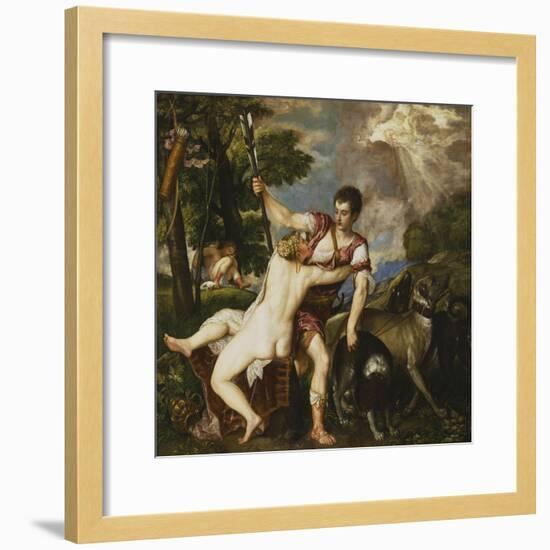 Venus and Adonis, 1554-Titian (Tiziano Vecelli)-Framed Giclee Print