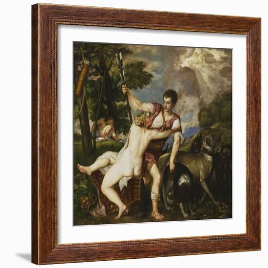 Venus and Adonis, 1554-Titian (Tiziano Vecelli)-Framed Giclee Print