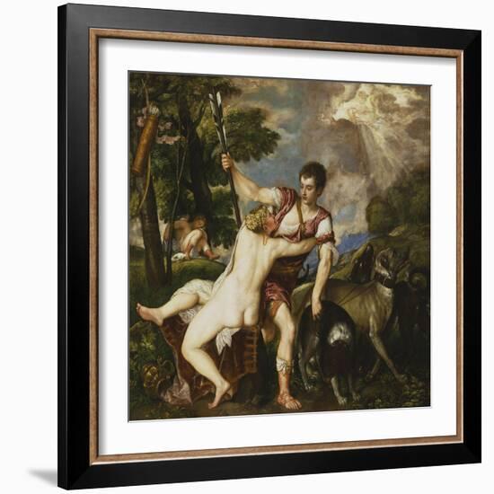 Venus and Adonis, 1554-Titian (Tiziano Vecelli)-Framed Giclee Print