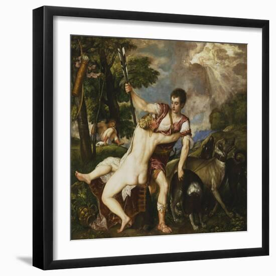 Venus and Adonis, 1554-Titian (Tiziano Vecelli)-Framed Giclee Print