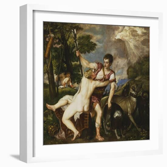 Venus and Adonis, 1554-Titian (Tiziano Vecelli)-Framed Giclee Print