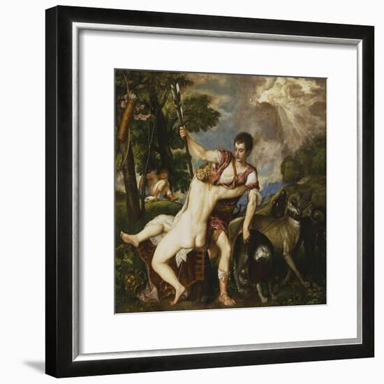 Venus and Adonis, 1554-Titian (Tiziano Vecelli)-Framed Giclee Print