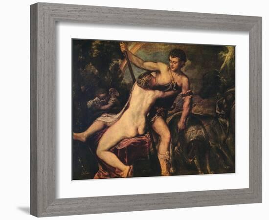 'Venus and Adonis', 1560-Titian-Framed Giclee Print