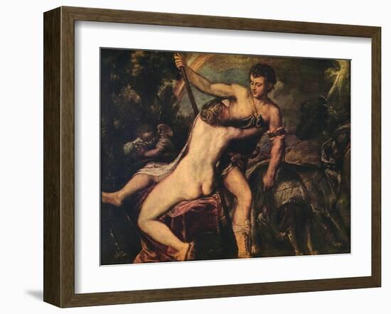 'Venus and Adonis', 1560-Titian-Framed Giclee Print