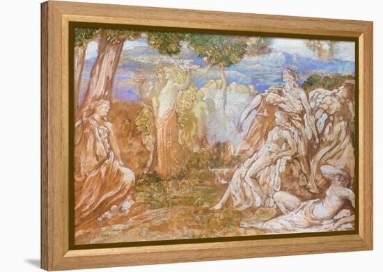 Venus and Adonis, 1903, (Oil on Cardboard)-Adolfo de Carolis-Framed Premier Image Canvas