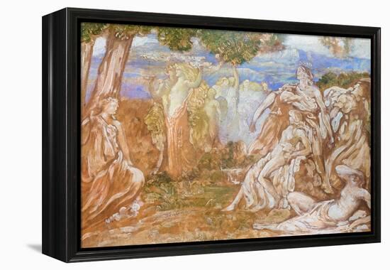 Venus and Adonis, 1903, (Oil on Cardboard)-Adolfo de Carolis-Framed Premier Image Canvas