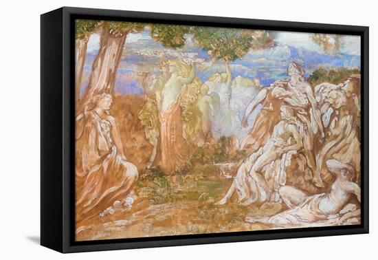 Venus and Adonis, 1903, (Oil on Cardboard)-Adolfo de Carolis-Framed Premier Image Canvas