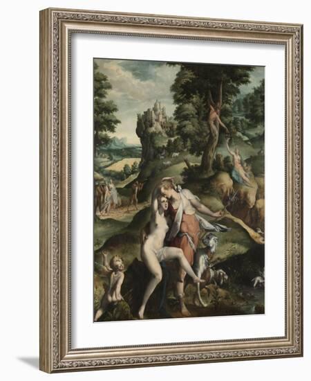 Venus and Adonis, c.1585-90-Bartholomaeus Spranger-Framed Giclee Print