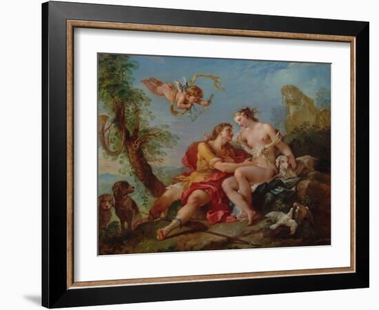 Venus and Adonis, C.1740 (Oil on Canvas)-Charles Joseph Natoire-Framed Giclee Print