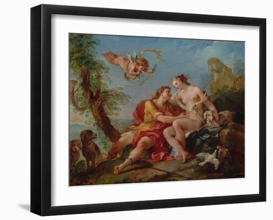 Venus and Adonis, C.1740 (Oil on Canvas)-Charles Joseph Natoire-Framed Giclee Print