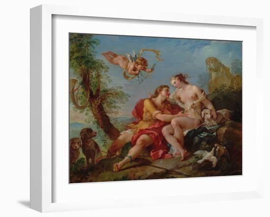 Venus and Adonis, C.1740 (Oil on Canvas)-Charles Joseph Natoire-Framed Giclee Print