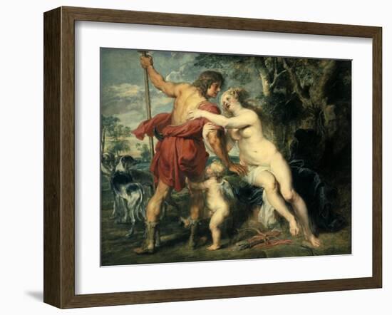 Venus and Adonis, C1630-Peter Paul Rubens-Framed Giclee Print