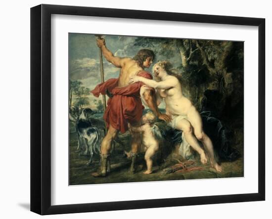 Venus and Adonis, C1630-Peter Paul Rubens-Framed Giclee Print