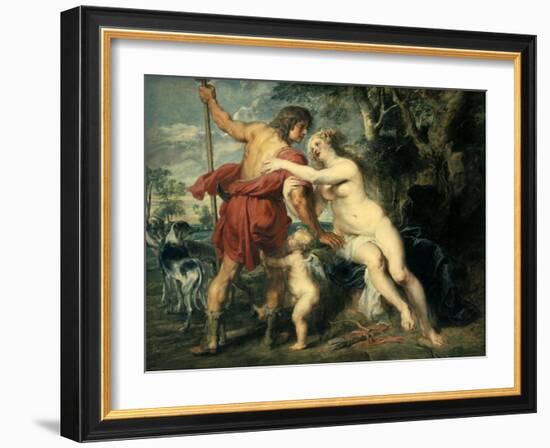 Venus and Adonis, C1630-Peter Paul Rubens-Framed Giclee Print