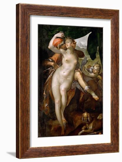 Venus and Adonis, Ca 1595-1597-Bartholomeus Spranger-Framed Giclee Print