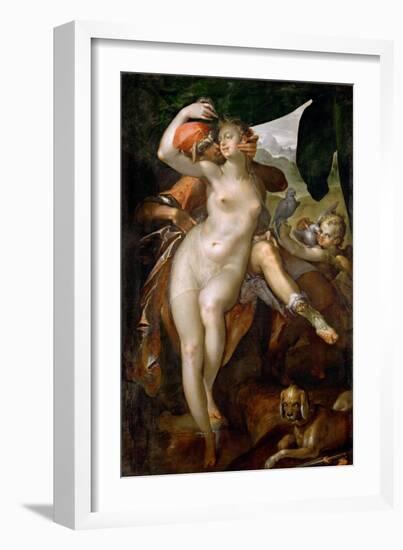 Venus and Adonis, Ca 1595-1597-Bartholomeus Spranger-Framed Giclee Print