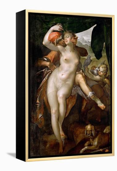 Venus and Adonis, Ca 1595-1597-Bartholomeus Spranger-Framed Premier Image Canvas