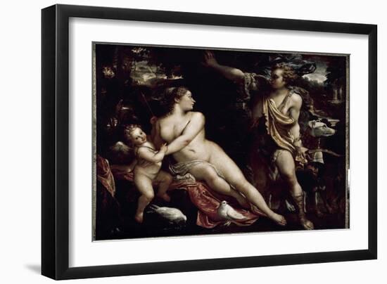 Venus and Adonis (Oil on Canvas, C.1588-1593)-Annibale Carracci-Framed Giclee Print