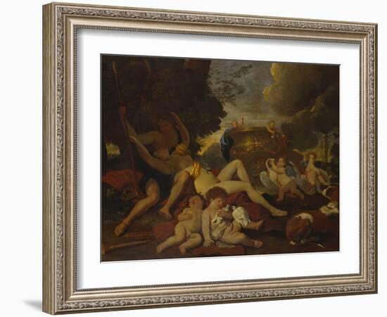 Venus and Adonis-Nicolas Poussin-Framed Giclee Print